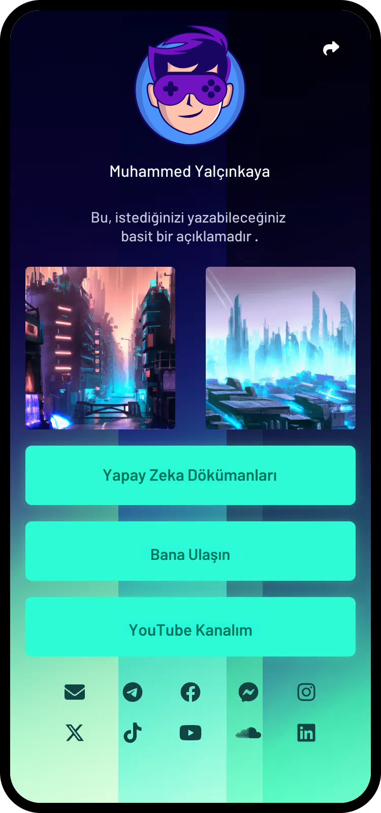 Screenshot of biolink page examples